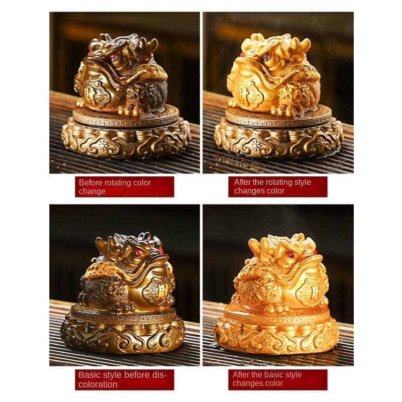 Rotierendes Golden Toad Tee-Haustier, Hochtemperatur-Wasser, Farbwechsel, Heimdekoration, Desktop-Ornamente, Kung-Fu-Tee-Zubehör