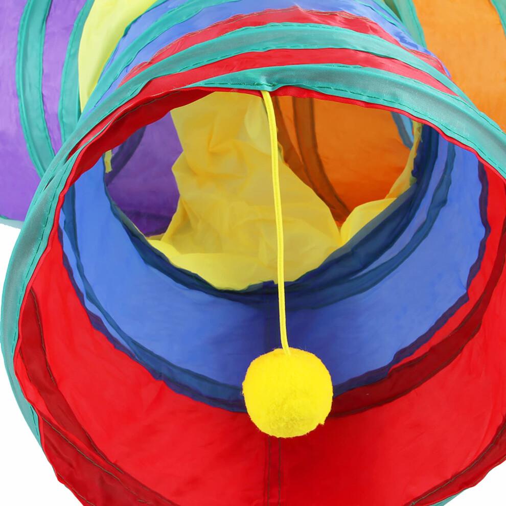 Cat Toys Cat Tunnel and Cat Cube Pop Up Collapsible Kitten Indoor Outdoor Toys-Collapsible 3 Way or 1wayCat Tube- for Cat, Puppy, Kitty, Kitten,