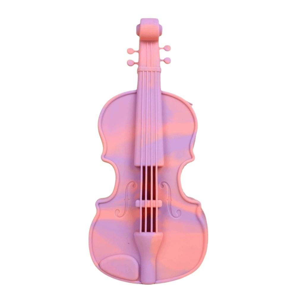 Cute Design Violin Pencil Case Lightweight Makeup Pouch Stylish Case Gift Music Lovers  School Use
