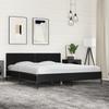 Black Bed Frame 200 x 200 cm Particleboard and Metal
