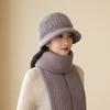 Fashion Versatile Windproof Mom Hat Neck Warm Suit Outdoor Casual Cold-proof Wool Hat Female