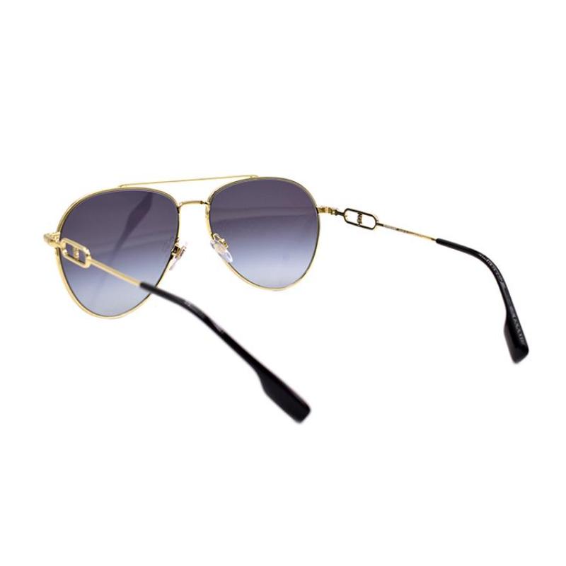 Burberry B. MONOGRAM Logo Pattern Collection Metallic aviator sunglasses Women's gold/dark grey gradient