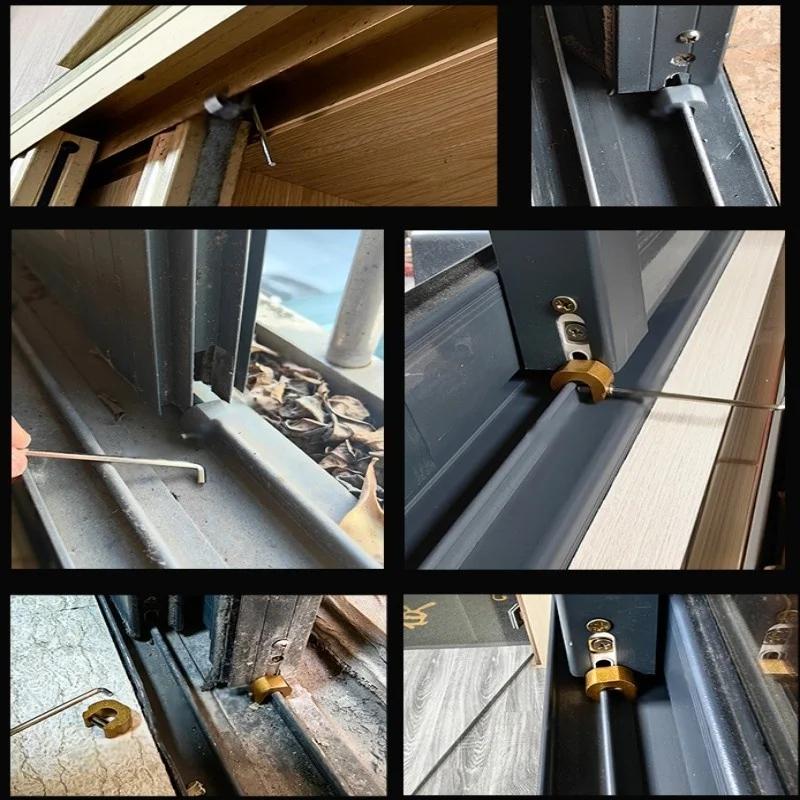 1 Set Anti-Theft Child Safety Locks Aluminum Alloy Window Lock Stopper Sliding Door Window Limiter Sliding Sash Stopper