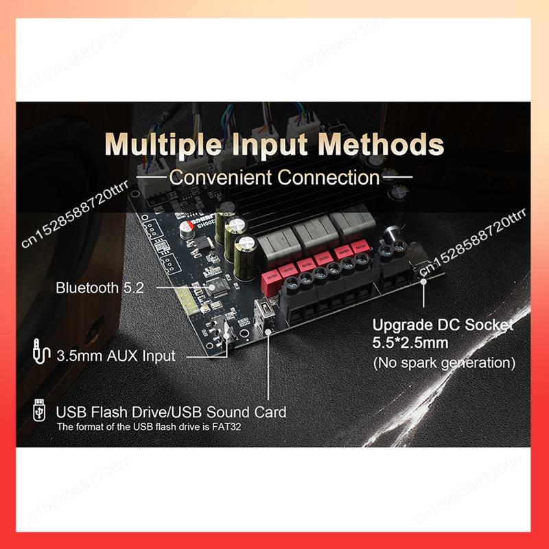 

ABNR NEW S200HS-W Bluetooth 5.2 Subwoofer Digital Amplifier Board 2.1 Channel 100W+100W+200W Wide Voltage 12-24V Stereo Hifi чорний