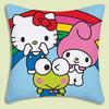 Cartoon Cute Hello Kitty Pillow Covers Cartoon Sofa Decorative Home Double-Sided Printing Short Plush Cute Cushion Cover