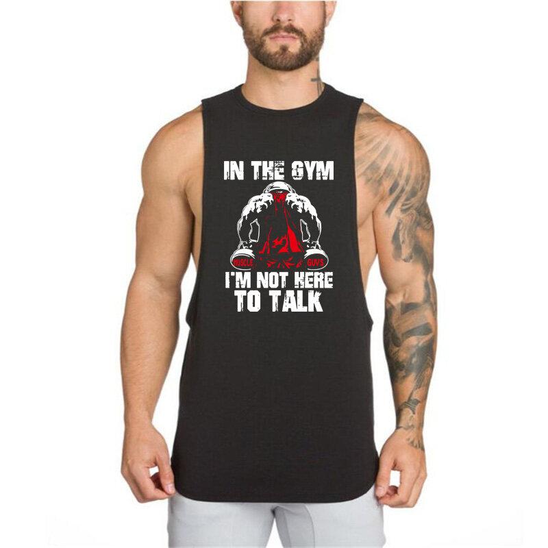 Muscleguys Nowa Marka odzież na siłownię Singlet do kulturystyki i Koszulka Stringer Fitness Męska bez rękawów Kamizelka treningowa