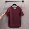 T-shirt Women Versatile Summer Casual Large Size Loose V Neck Pullover Short-sleeved Tops