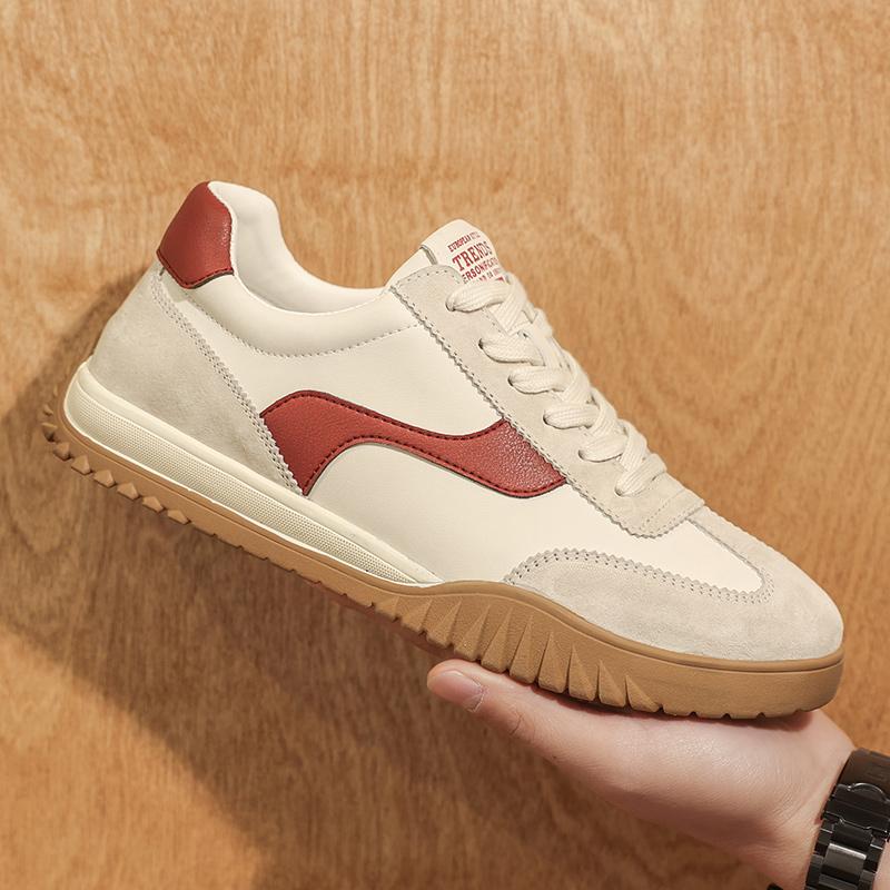 

Модная уличная спортивная обувь для ходьбы для мужчин Новая кожаная вулканизированная обувь Мужская обувь ручной работы Балетки Роскошные мужские модные кроссовки 44