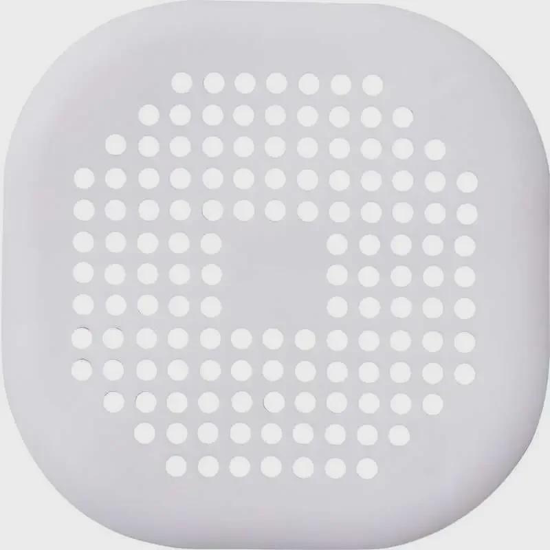 Square Silicone Bathroom Drain Cover Hair Filter Mat