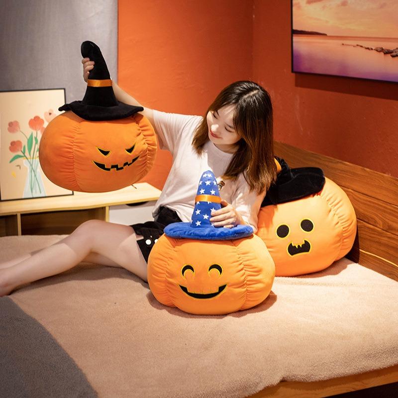 New Home Textile Products Funny Halloween Pumpkin Pillow Soft and Comfortable Pillow Stretch Super Soft Pillow Orange Cushion