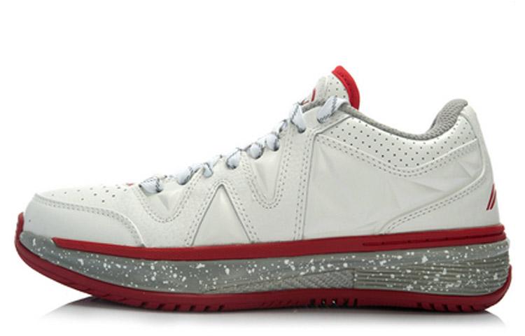 Li Ning WOW 2  305  Нескользящие Легкие Низкие Баскетбольные Кроссовки Унисекс Белый Красный ABAJ007-6 41.5