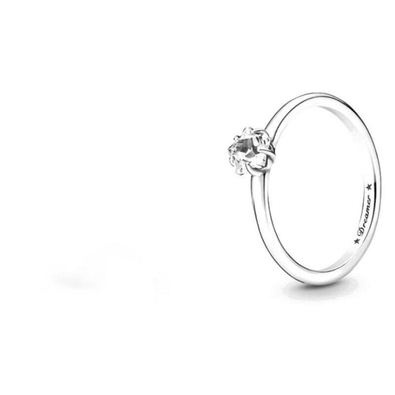 

Аутентичное кольцо-пасьянс из стерлингового серебра 925 пробы с небесной сверкающей звездой для женщин, модные украшения для свадебной вечеринки 7