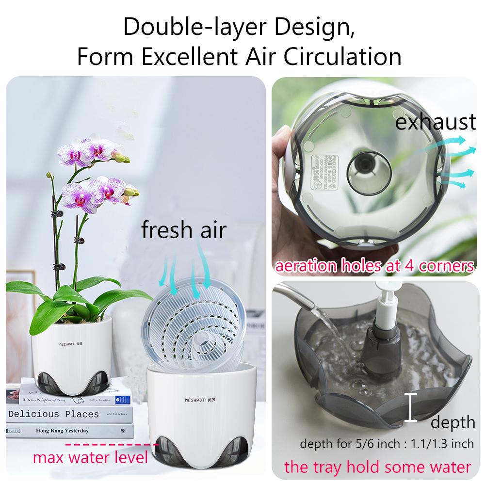 Meshpot 12 Cm Plastic Orchid Pot Inner Clear Orchid Planter Double Layer Good Outlooking Plants Container Garden Accessories