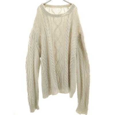 OLD 80s 90s Long Sleeve Oversized Silhouette Sweater Gray Knit Men's Used