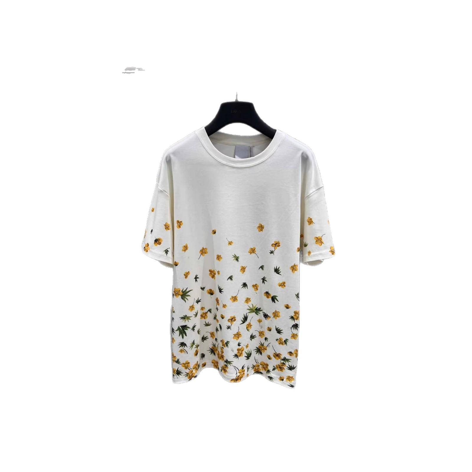 D-Brand Bee Theme Floral Round Neck T-Shirt - Early Spring Collection Small абрикосовый
