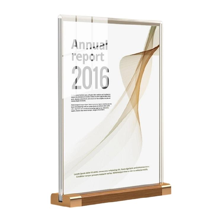 

Clear Acrylic A 5 Tabletop Stand Document Holders Display Sign Stand With Double Golden Base For Enhanced Stability