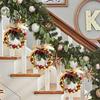 Christmas Bell Wreath Outdoor Ornament Decor With Pine Cones Bows Artificial Festival Wreath For Door Wall Porch Mantle Kitchen
