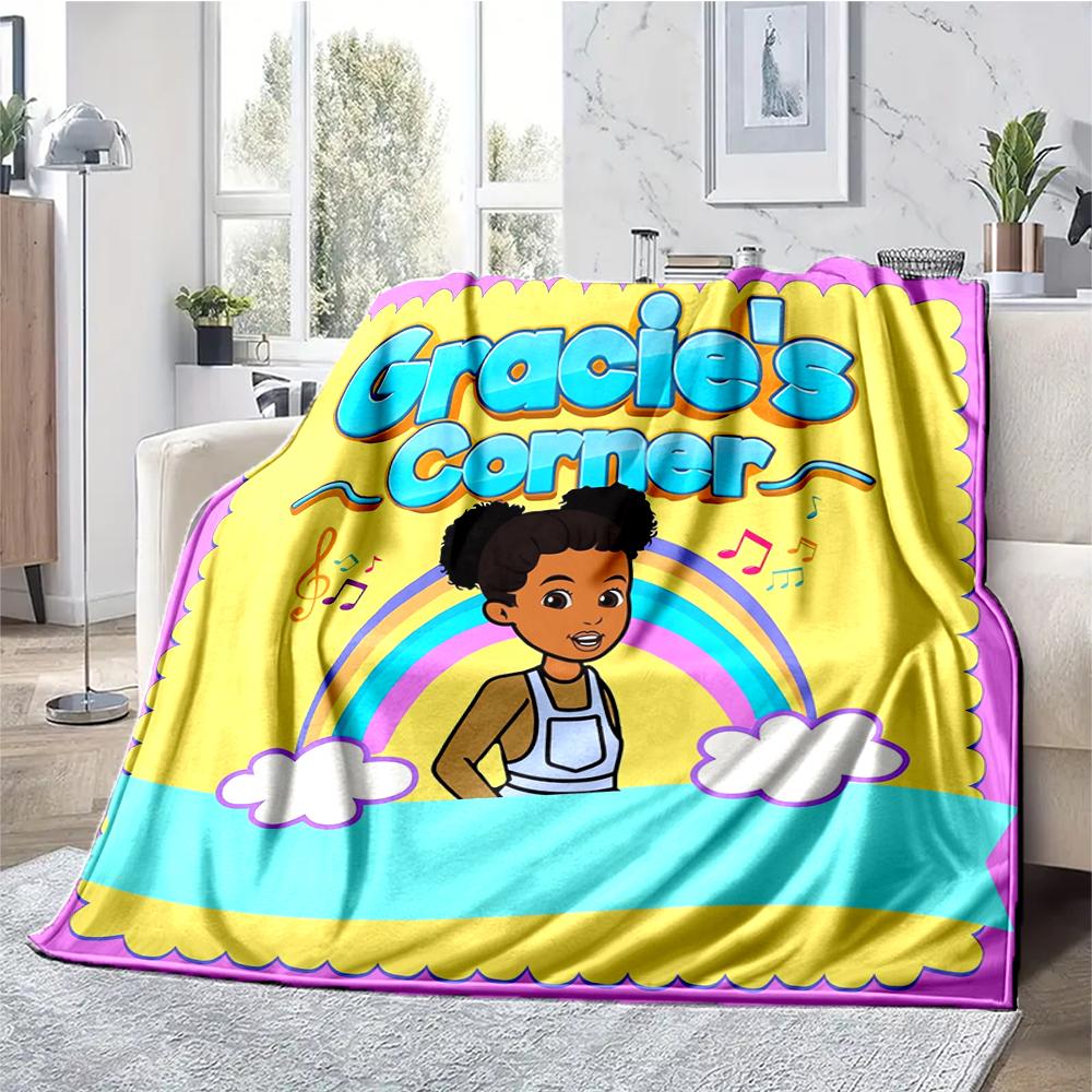 Gracie's Corner Theme Printed Blanket - Perfect for Couch, Bed, Travel & Outdoor Use | Machine Washable, Cozy & Durable.