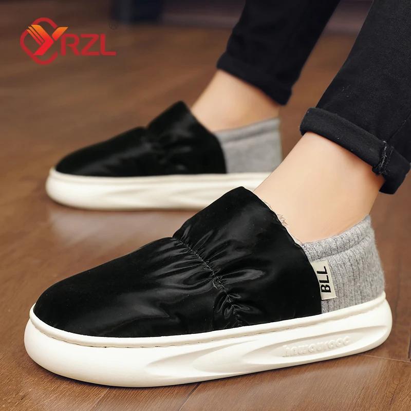 YRZL Winter Women Shoes Casual House Shoe for Men 2024 Outdoor Warm Flats Shoes for Men Indoor Plush Slippers Female Warm Shoes