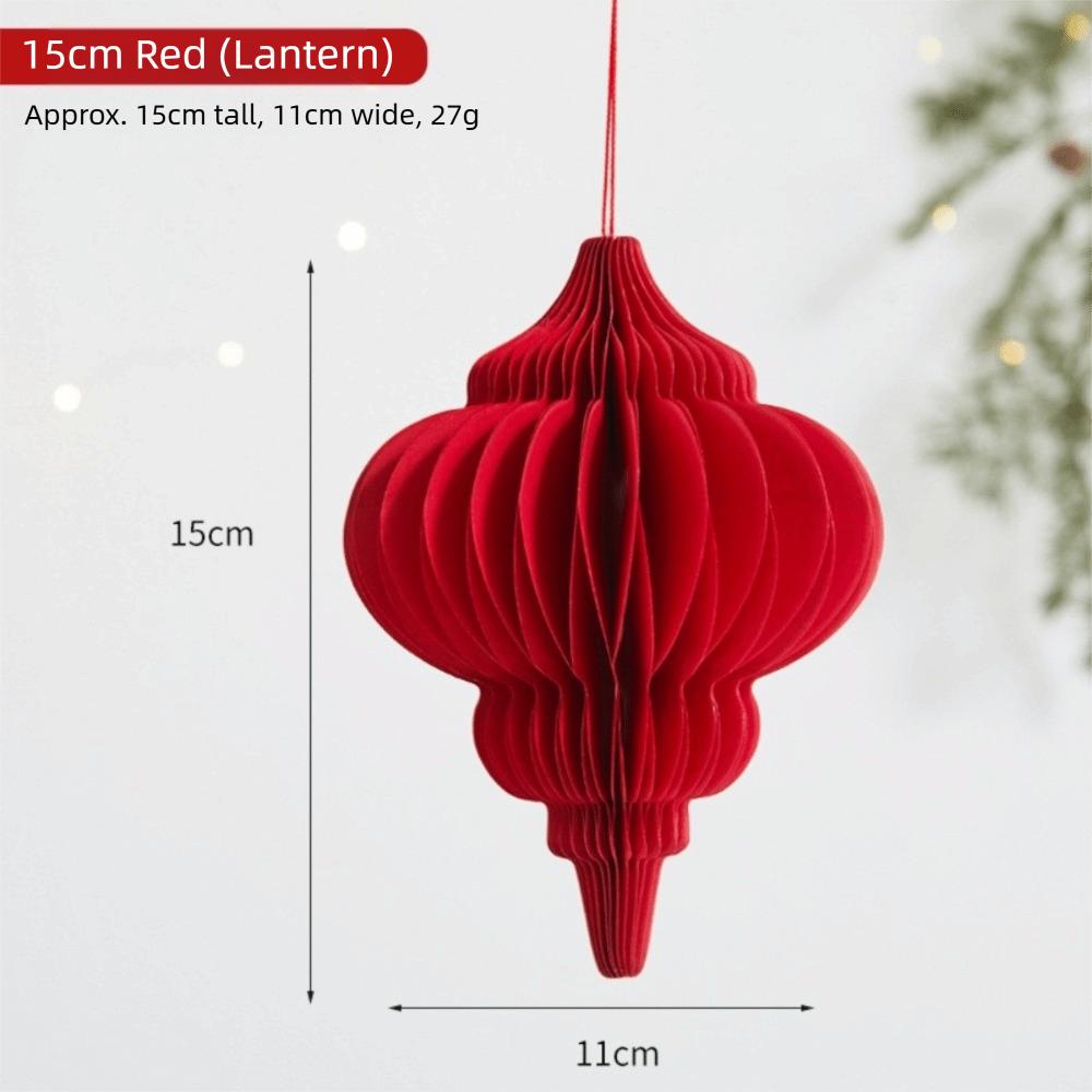 2026 Red Honeycomb New Year Decorations with Tassel Paper Christmas Tree Ornament Hanging Style Christmas Balls Patio Decor