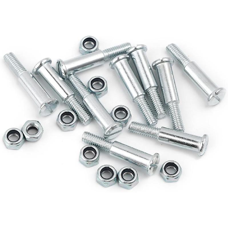 Motorcycle Handlebar Lever Pivot Bolt in Low Carbon Steel Material,M10 Flat Slotted Head,M6 Threading,Overall Lenght 32mm,Compatibel with 25mm