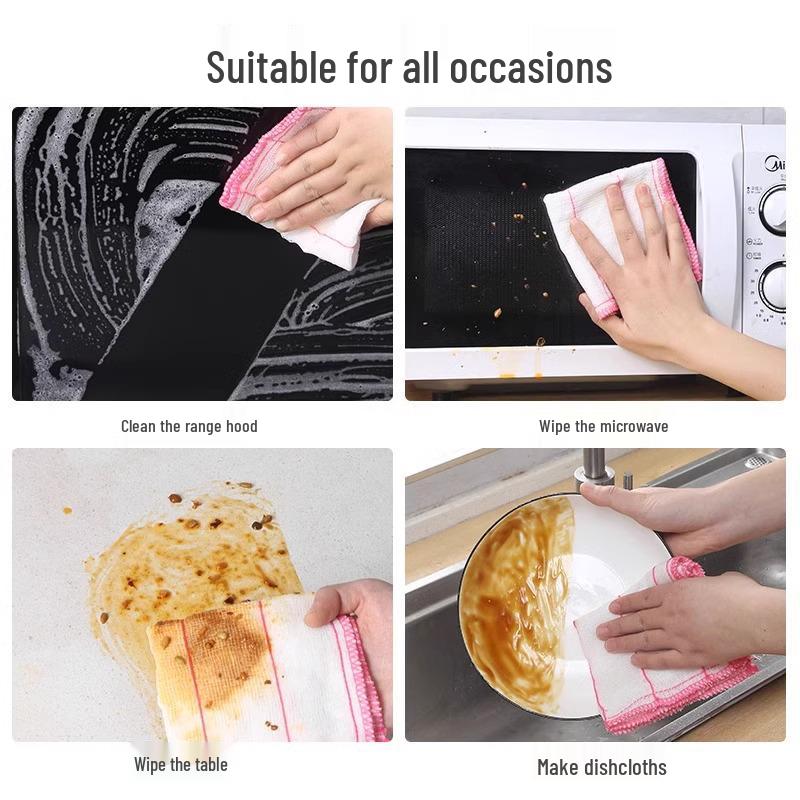 Non-Stick Oil Dishcloth: Absorbent, Lint-Free Linen Kitchen Towel for Easy Cleaning
