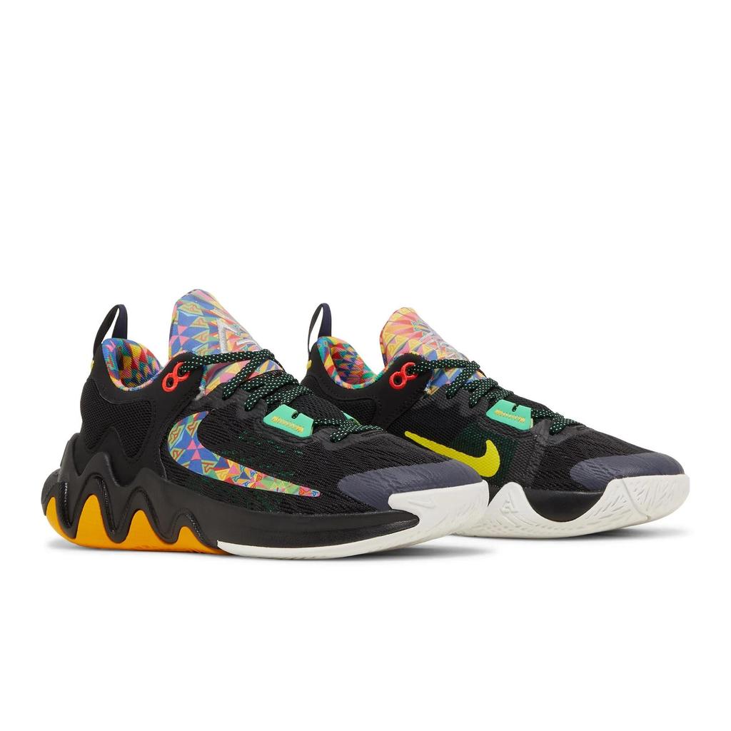 Nike Giannis Immortality 2 Grade School 'Kaleidoscope' (Unisex) Black / Electric Algae / University Gold / Pink Glow Kids' Basketball Shoes