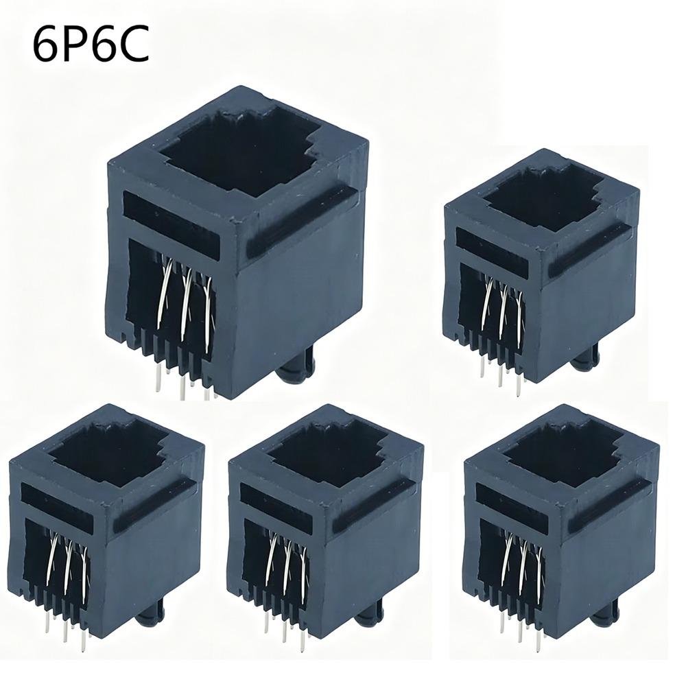 5Pcs Vertical Telephone Connector Socket Connector Female Socket Communication Accessories