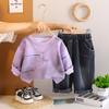 Kids Casual Long-Sleeve Set, Comfortable Daily Wear Outfits