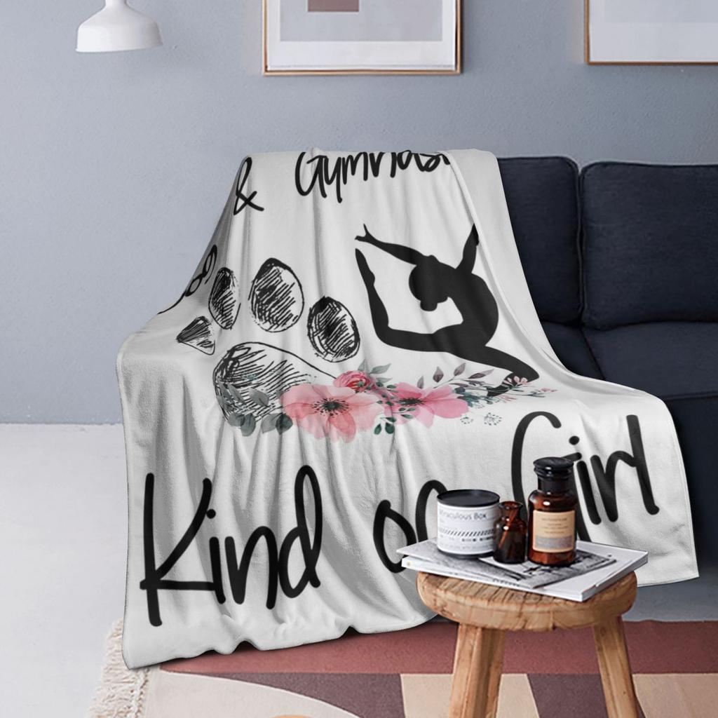 I'm A Dog And Gymnastics Kind Of Girl Blanket Soft Warm Flannel Throw Blanket Bedspread for Bed Living room Travel Home Couch