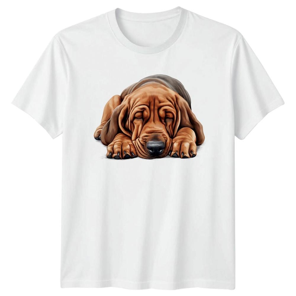 Sleeping Bloodhound Dog Animals Unisexs TShirt Unisexs Tee Graphic Unisex Top S