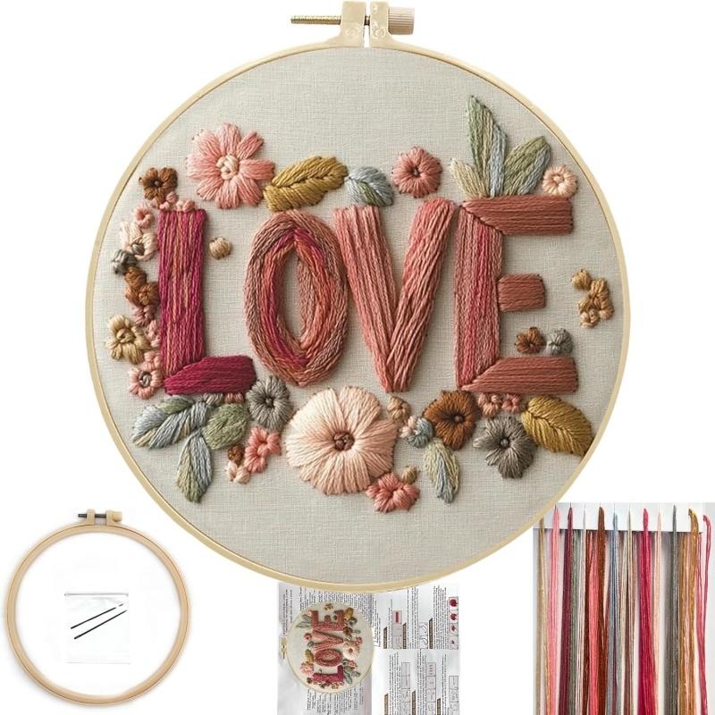 Набор для вышивания DIY LOVE с предварительно нанесенным рисунком для вышивания крестом для Дня святого Валентина, годовщины A
