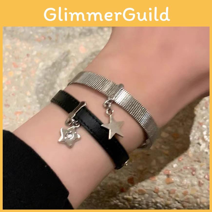 Y2k Star Cool Charm Bracelet Adjustable Leather Wristband 2024 Summer Trend