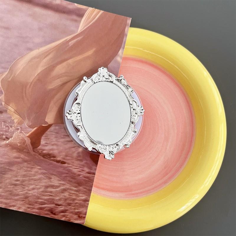 

Electroplated Metal Patterned Mirror Phone Airbag Holder Magnetic Suction Detachable Heart-shaped Bow Desktop Watching Following Dramas