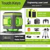 4D 12/16 Line 360° New Green Light Laser Level Portable Self-Leveling Spirit Level Horizontal and Vertical Cross Laser Projector