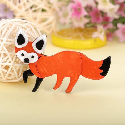 Belle spille di volpe acrilica per bambini Donne fatte a mano in fibra di acetato Regali di Natale Spilla animale Cappello Decorazione del vestito