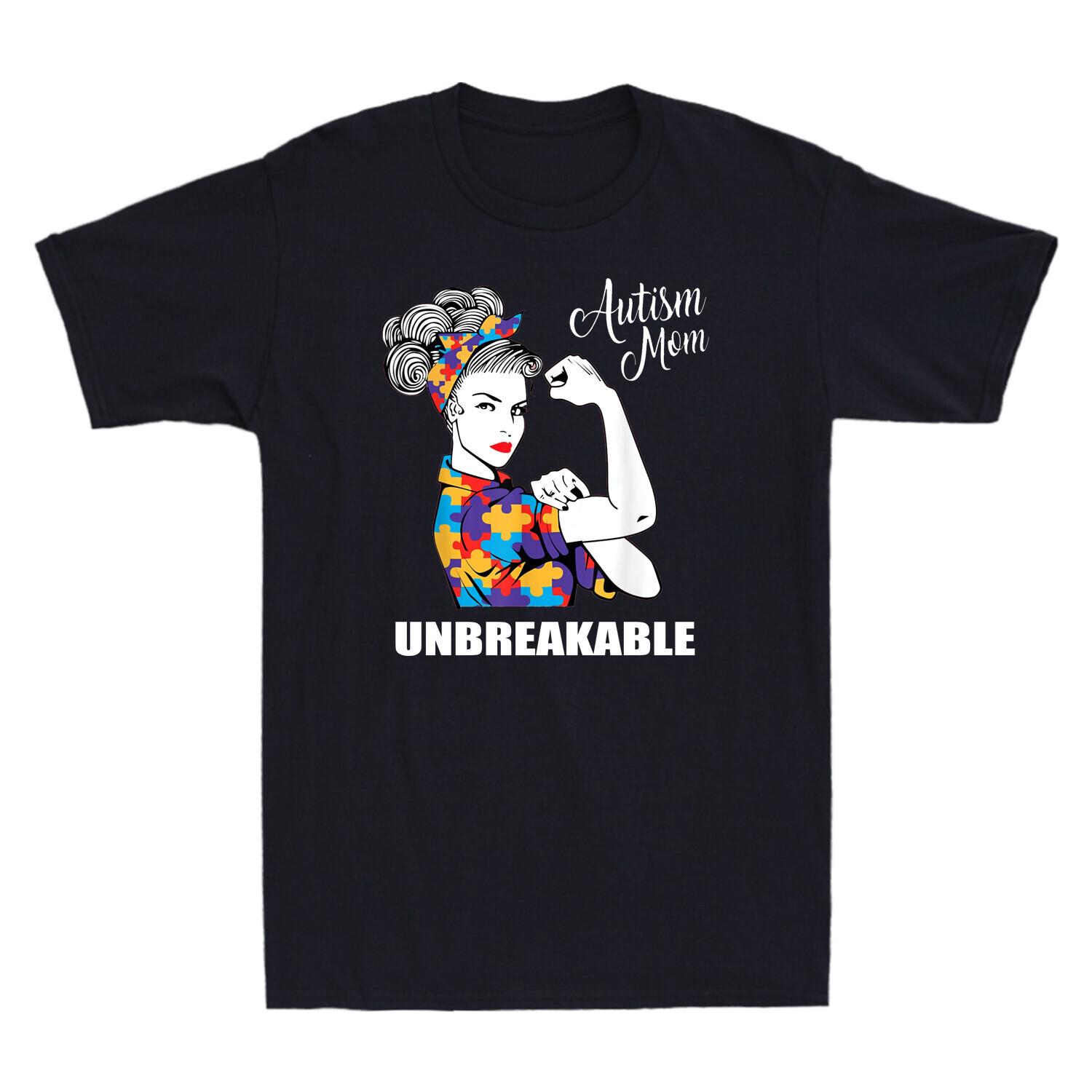Autism Mom Unbreakable World Autism Awareness Day Best Gift Retro T-Shirt Black XL