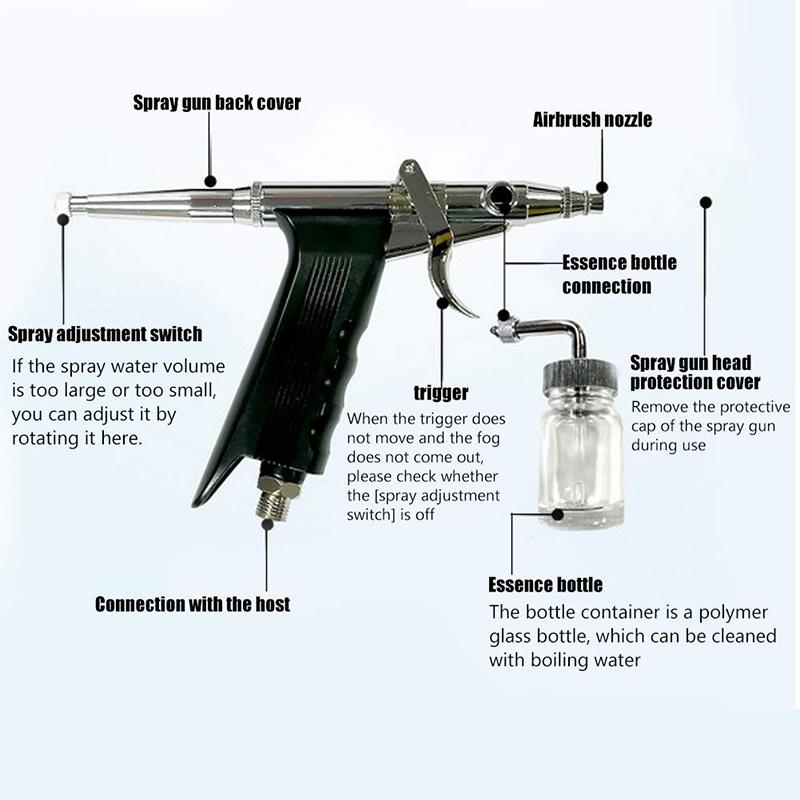 Professionelle Wasser-Sauerstoff-Maschine, Jet-Spritzpistolen-Set, Hautpflege, feuchtigkeitsspendende Gesichtsreinigung, Porenaufhellung, Sauna, Spa, Beauty Home