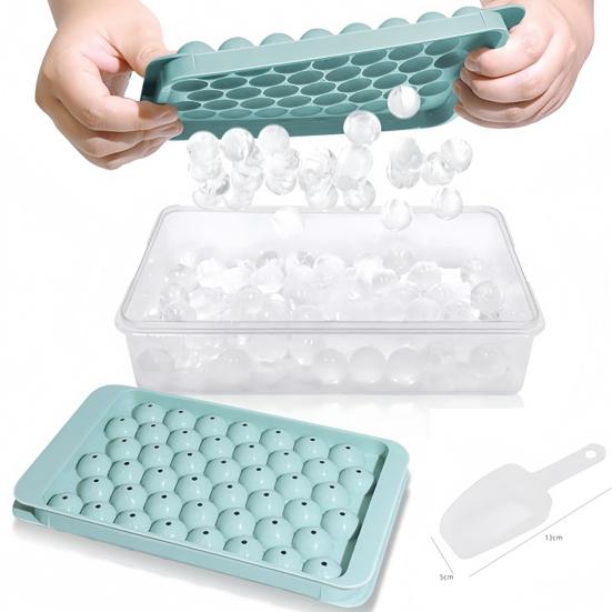 Ice Cube Mold with Lid Shovel And Container Round Ice Cube