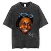 Washed Vintage Rapper Lil Wayne I Am Not A Human Being Graphic Tshirts Men Women Fashion Hip Hop Short Sleeve Oversized T Shirt