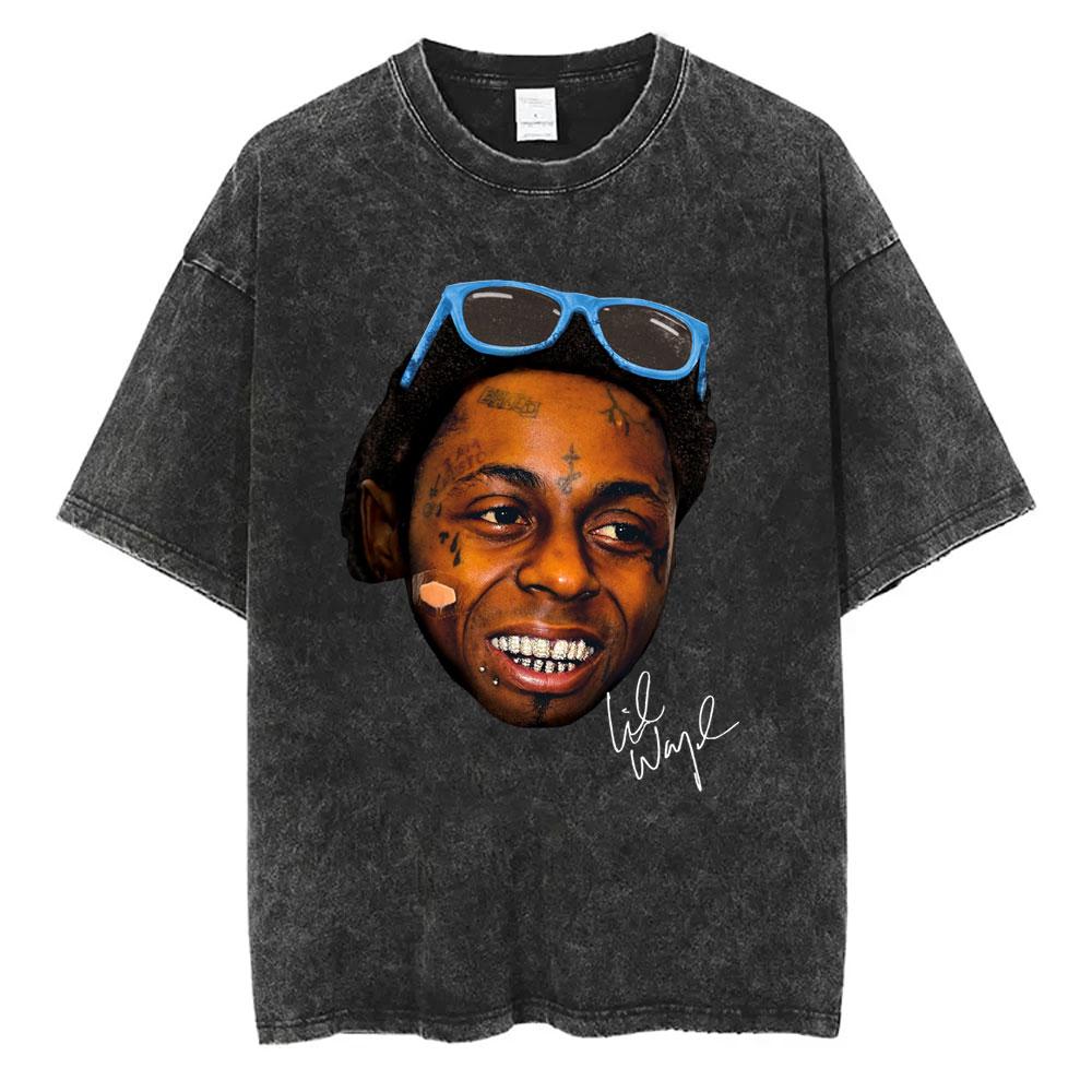 Washed Vintage Rapper Lil Wayne I Am Not A Human Being Graphic Tshirts Men Women Fashion Hip Hop Short Sleeve Oversized T Shirt