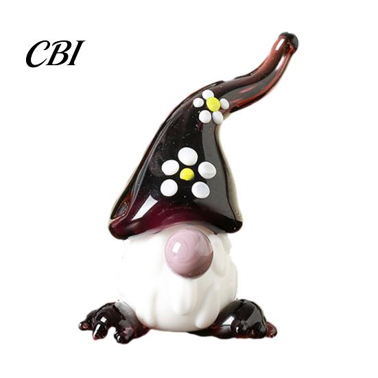 Christmas Party Favors Handmade Glass Mini Figurines, Cute Gnome Penguin Statues, Small Tree Tabletop Decor Ornaments for Desktop Car Dashboard Winter