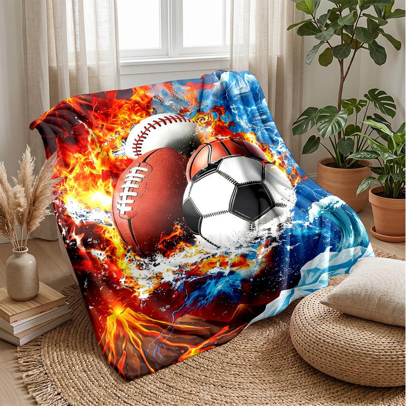 Sports in Flames and Ice 2 Theme blanket Lightweight Warm Flannel Blanket Decorative Throw Blanket for Home Decoration