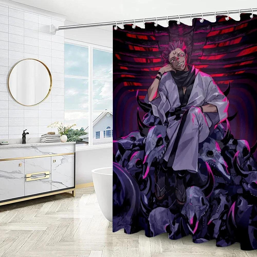 

Stylish Anime Character Shower Curtain - Japanese Art Design For Modern Bathroom Dcor, Waterproof, Easy Care & Vibrant Colors W60H190(CM)-1 Pcs