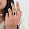 Lila Amethyst Birnenform Statement Ring, 925 Sterling Silber, Minimalistischer Boho Ring für Damen