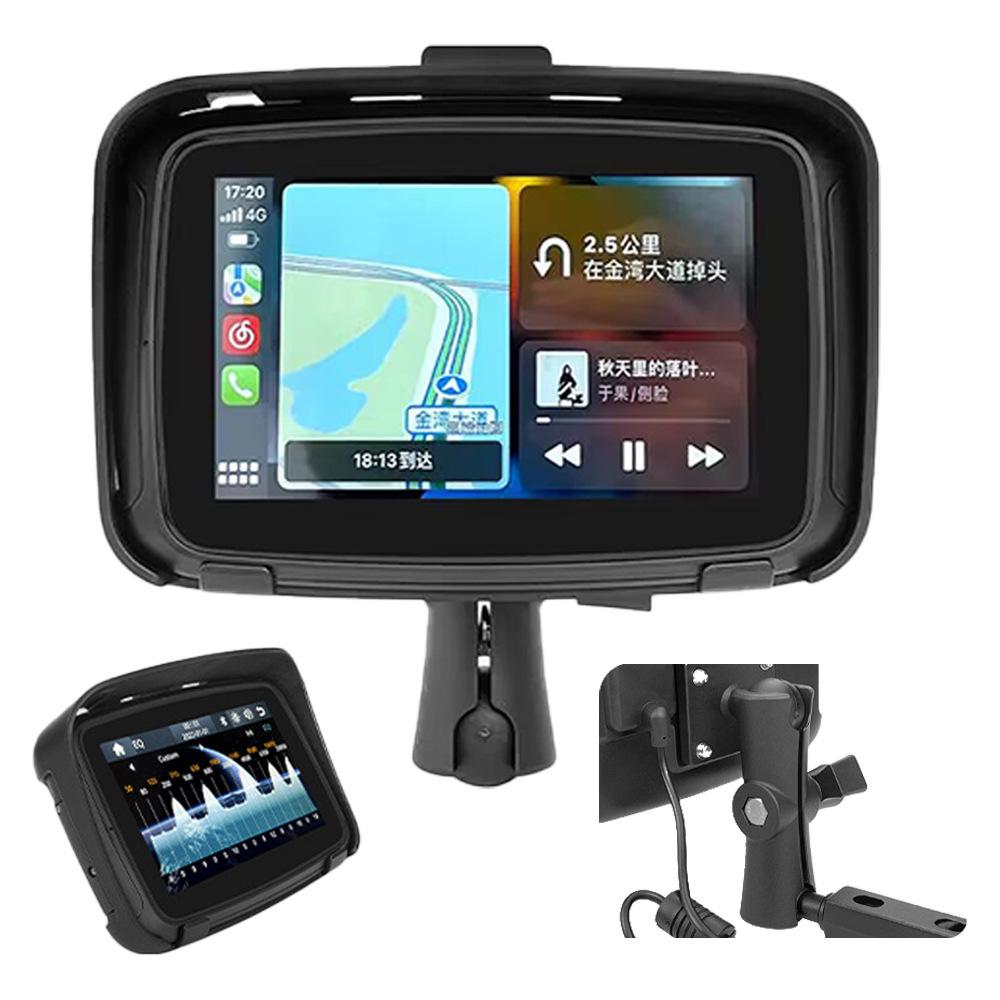 

5-дюймовый мотоциклетный навигатор Carplay с Bluetooth, открытый водонепроницаемый внешний портативный дисплей
