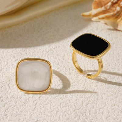 Unisex Französisches Design Titanstahl Offener Ring
