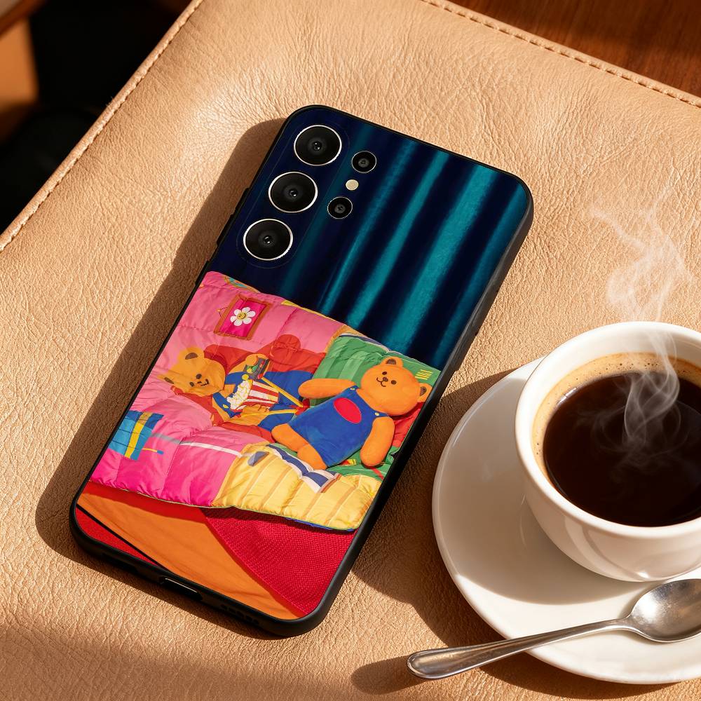 CUTE W-Wiggle C-Cookie Phone Case For Samsung S26,S25,24,23,22,30,21,10,9,Ultra,Plus,Lite,Black Soft Case