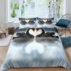 Liebe Schwan Bettdecke Bezug Liebe-Thema Schlaf Bettwäsche Kollektion Mikrofaser Stoff Deckenbezug King Size Full Für Liebhaber Paar Valentinstag