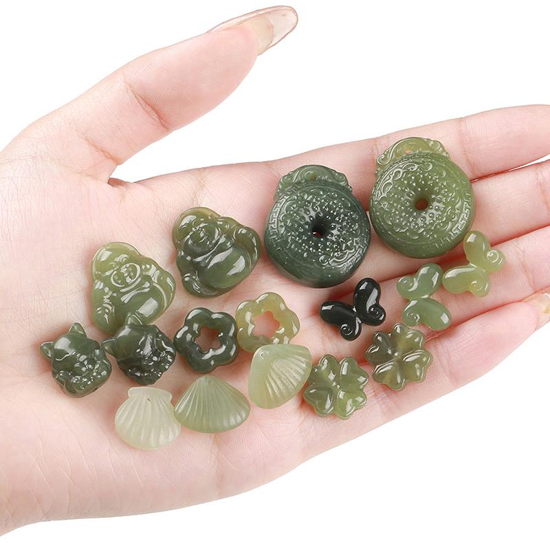 1 Set DIY Bracelet Necklace Accessories Natural Stone Carved Bead Pixiu Prayer Bead Supplies For Jewelry Making